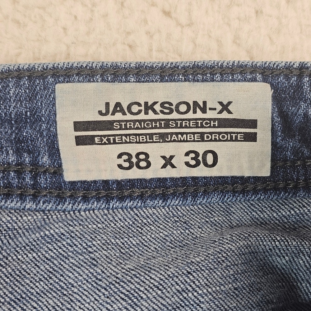 Buffalo David Bitton Jackson-X Straight Stretch Jeans Men 38x30 Medium Wash Blue - Picture 3 of 16